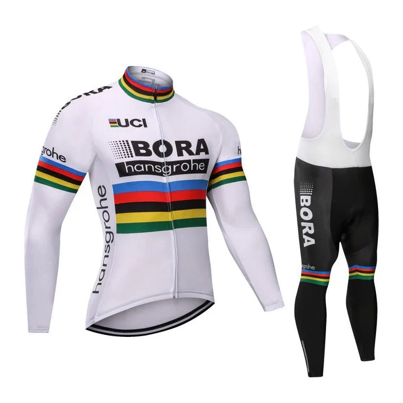 Bora - Långärmat set med cykelkläder för proffs Vit