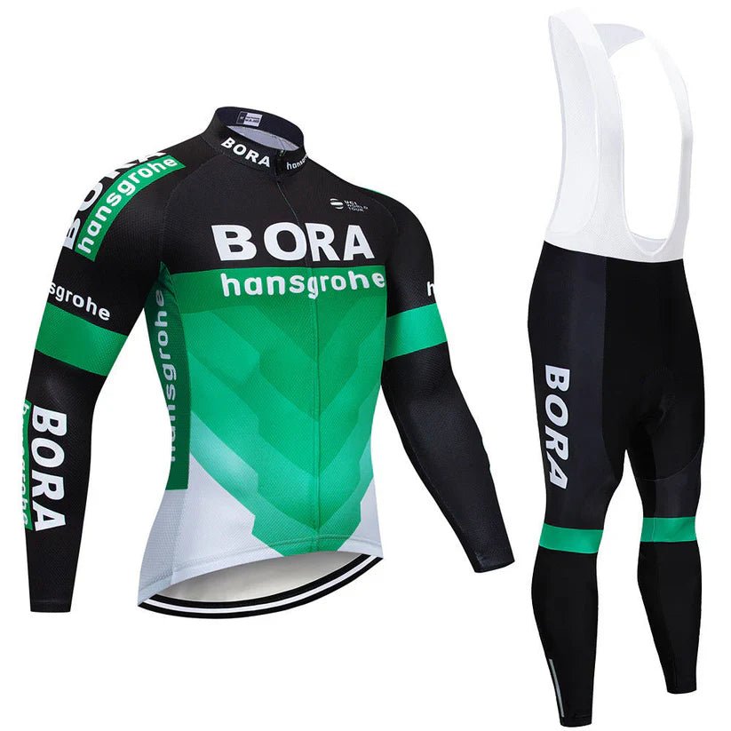 Bora - Långärmat set med cykelkläder för proffs Grön