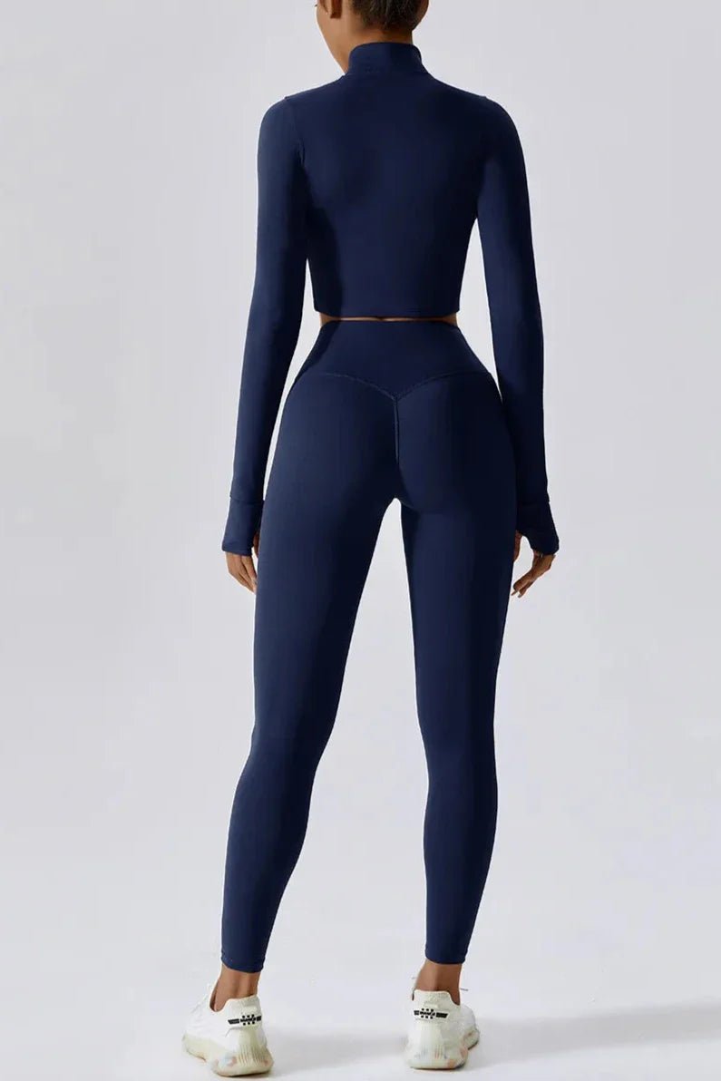 DJESSY | Elegant topp med full dragkedja och stilren hög midjar leggins för en perfekt look