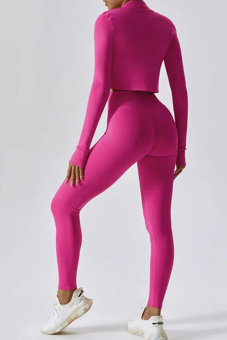 DJESSY stilren set med topper och högmidjade leggings - slank passform för en perfekt look