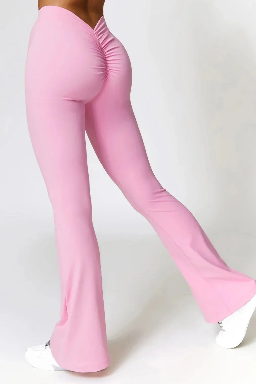 Ellis Rose Rosa Flare Leggings & Twist Crop Top Set - Elegant Slim Fit för Stil och Komfort