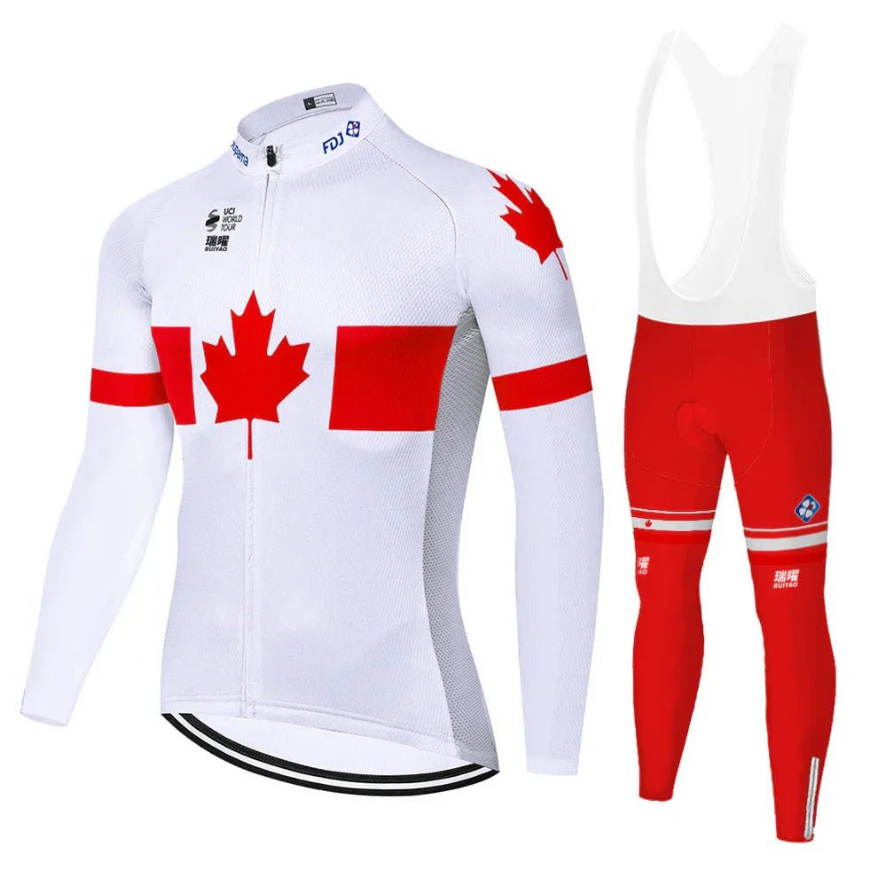 FDJ - Långärmad professionell cykelset Canada