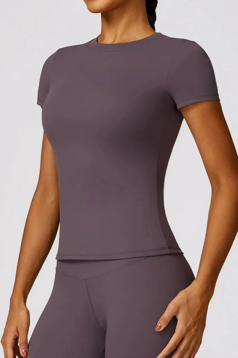 JASY | Elegant seamless leggings och t-shirt set för ultimat bärkomfort Grapefärgad lila
