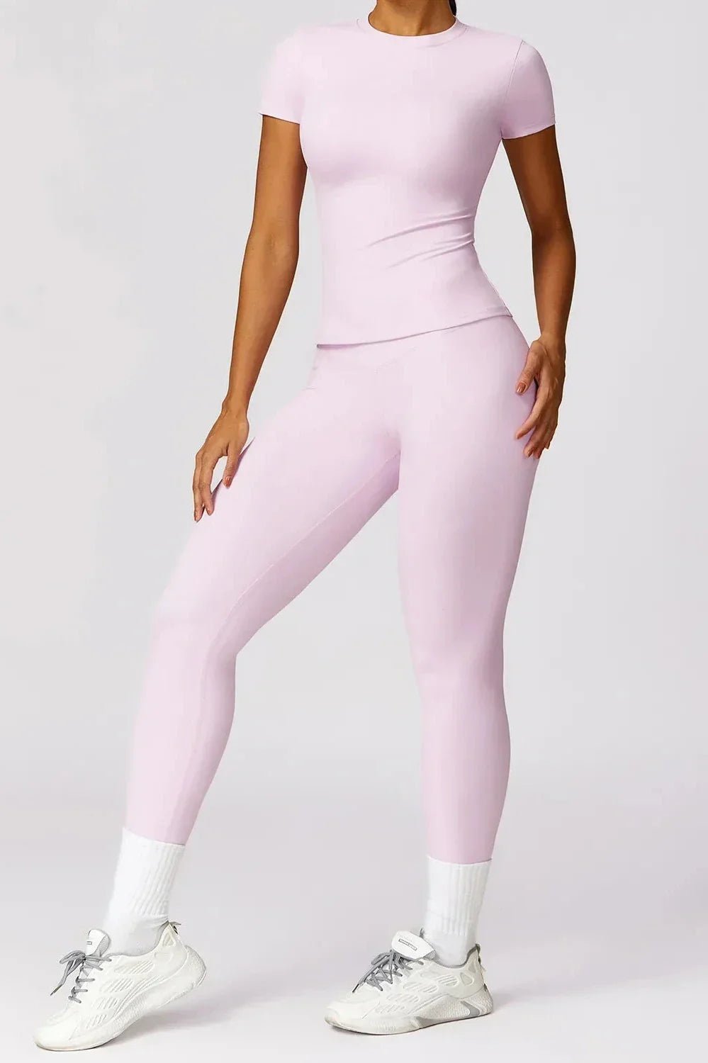 JASY | Utmärkt sömlös legging och bekväm T-shirtset för stilfull rörelse