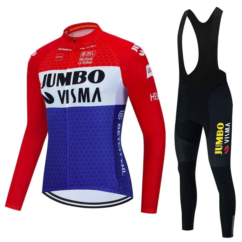 Jumbo Visma - Långärmat professionellt cykelklädesset Nederländerna