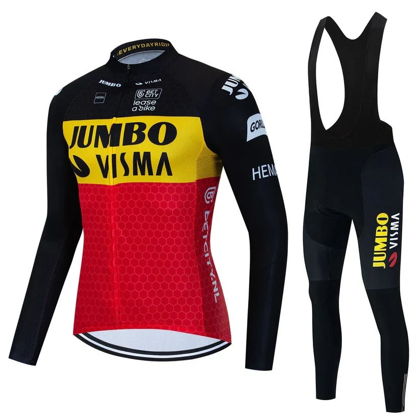 Jumbo Visma - Långärmat professionellt cykelklädesset Belgien