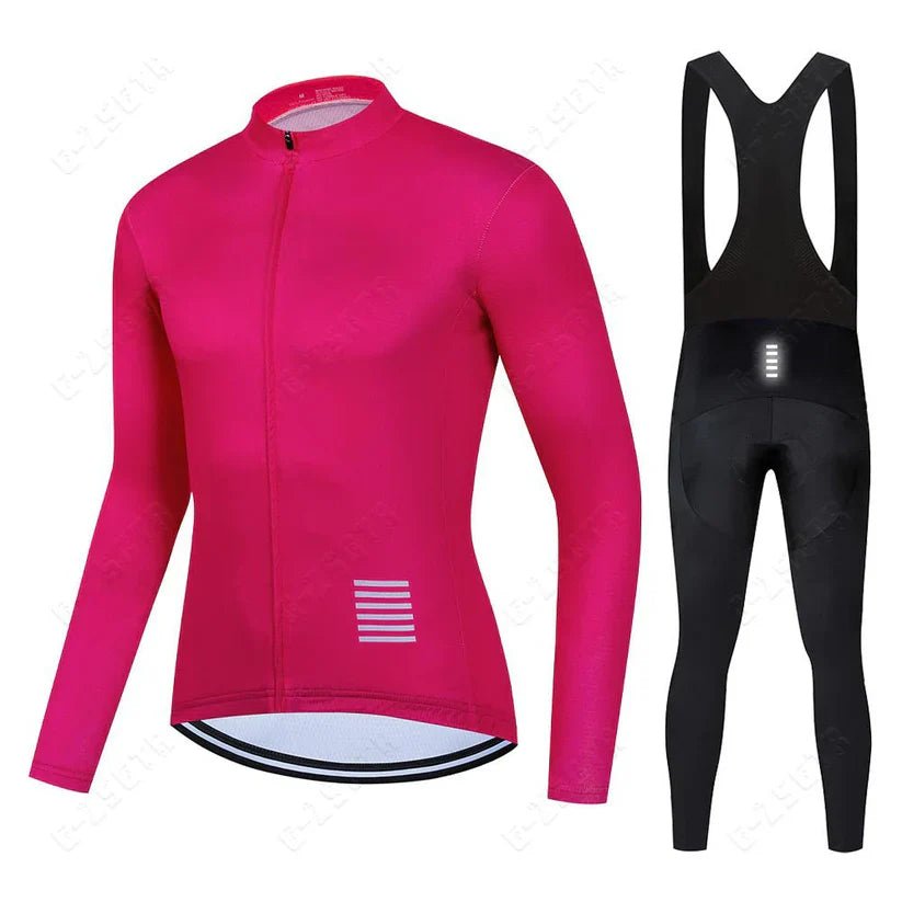 Långärmat cykelset Rosa