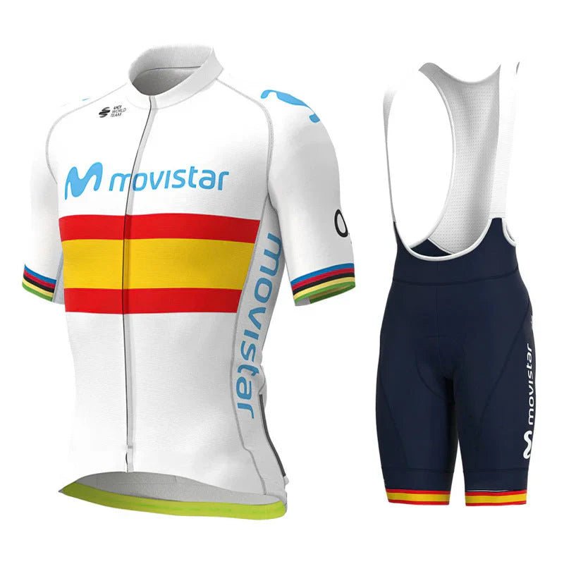 Movistar - Set med cykelkläder för professionella cyklister Vit