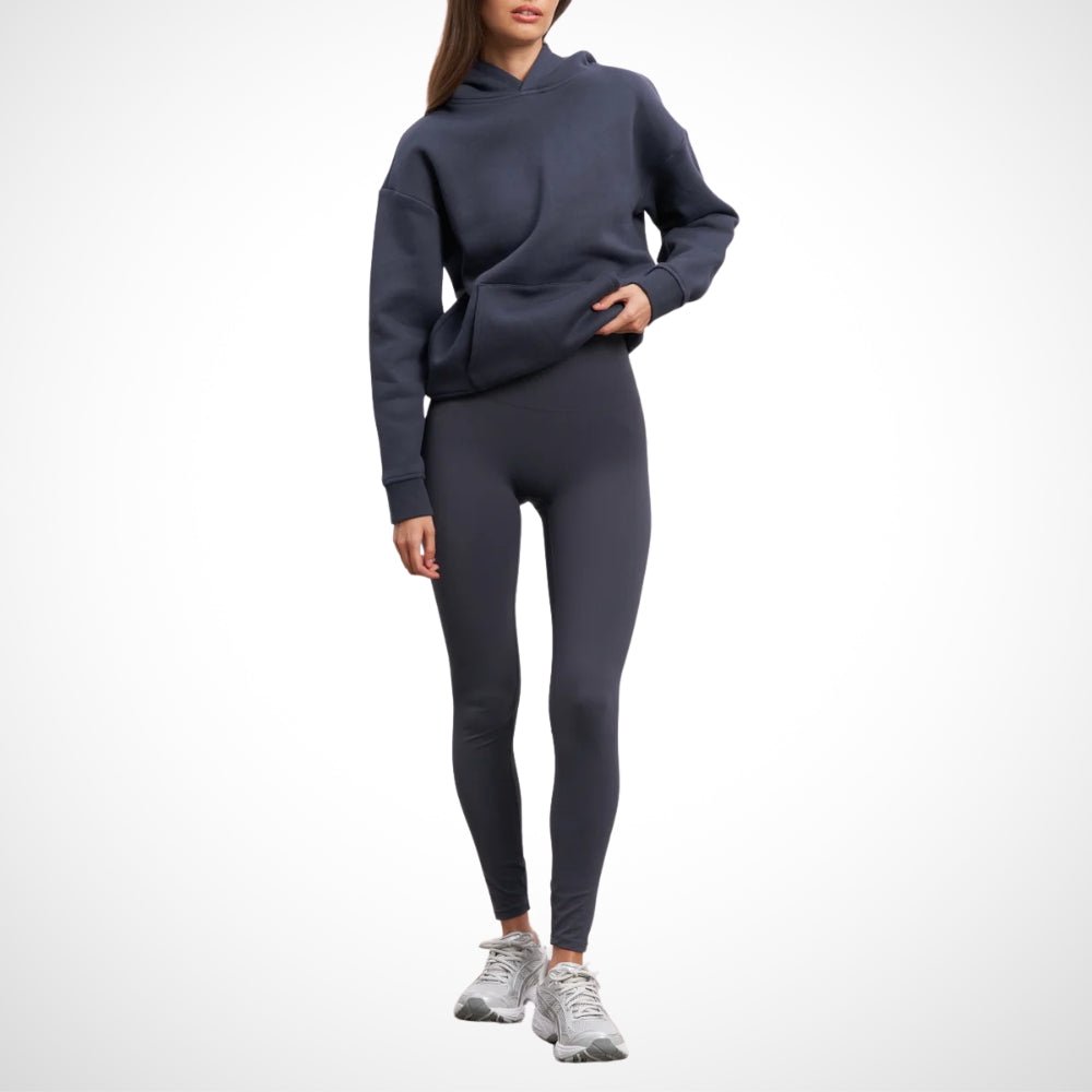 Stilrent dam-träningsset - Bekvämt jogging-set med leggings för damer Blå