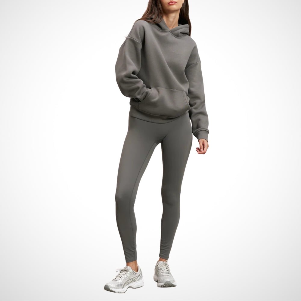 Stilrent dam-träningsset - Bekvämt jogging-set med leggings för damer Grå