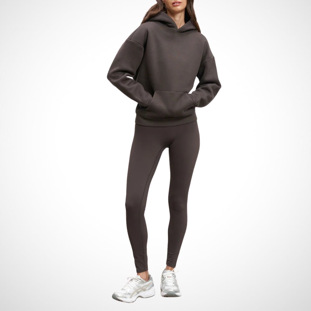 Stilrent dam-träningsset - Bekvämt jogging-set med leggings för damer Brun