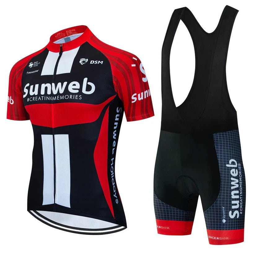 Sunweb - Professionell cyklinguppsättning Röd Svart
