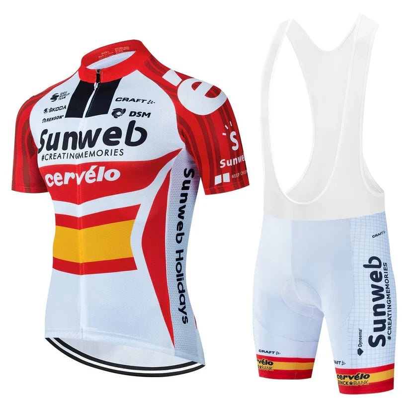 Sunweb - Professionell cyklinguppsättning Röd Vit